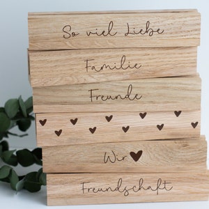 Bildhalter | Bildleiste | Kartenhalter aus Holz mit Aufdruck | Personalisiert | Postkartenhalter
