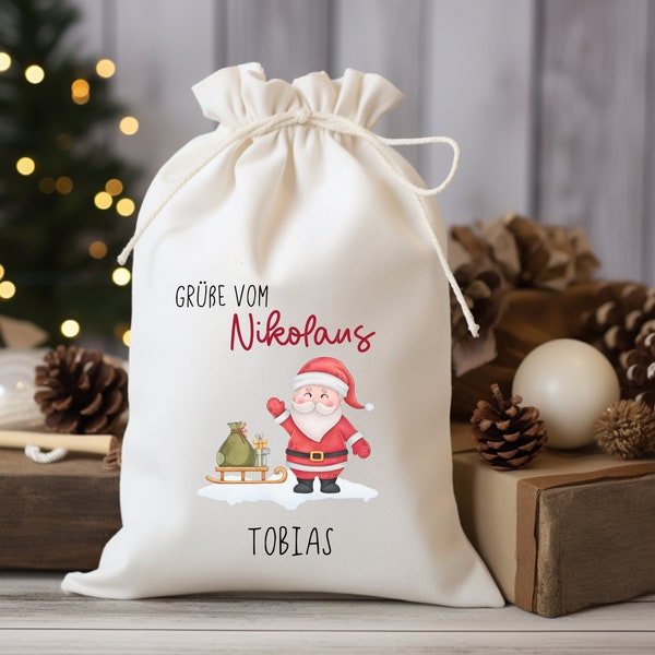 Nikolaussäckchen/Weihnachtssäckchen/Nikolausgeschenk/Weihnachtsmann/Geschenkverpackung/Beutel Nikolaus/Weihnachten/Geschenk einpacken