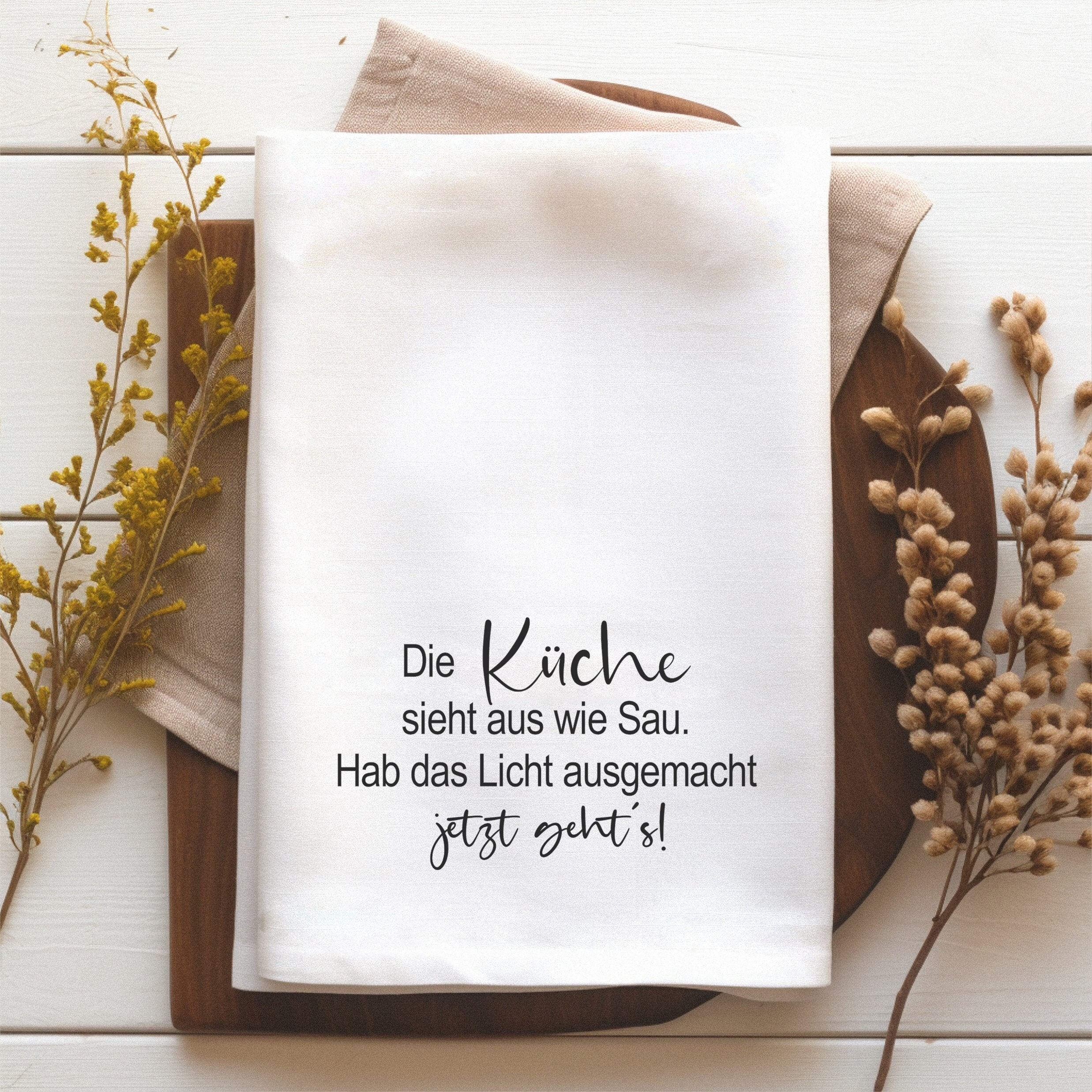 XUISWELL Küchentücher Mit Sprüchen – 40,6x61 Cm, Polyester, Lustige Geschirrtücher