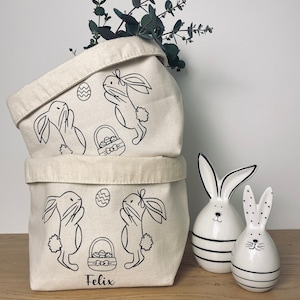 Osterkorb / Osternest mit Hasen und Namen personalisiert