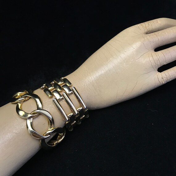 Pair of gold plated chain link bracelets//pair of… - image 7