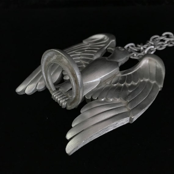 Large vintage silver eagle necklace//large Victor… - image 4