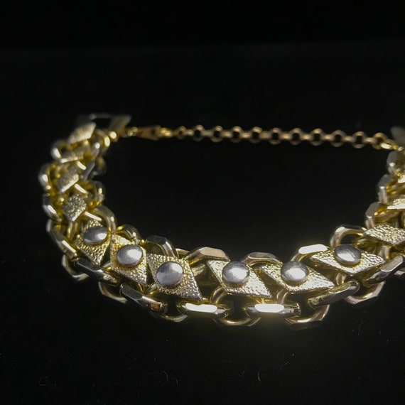 Vintage gold thick link chain bracelet//gold vint… - image 9