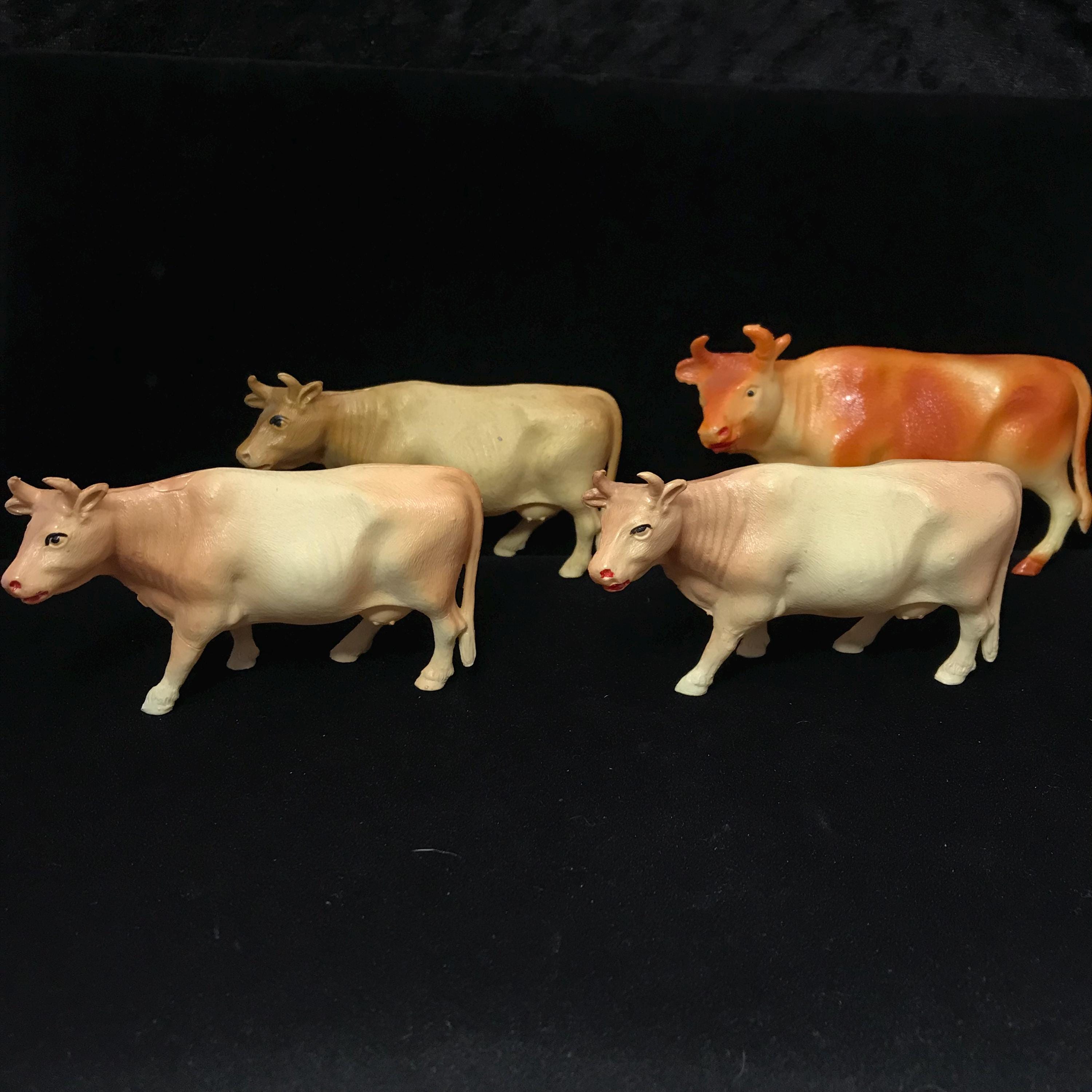 Ancien Ane Celluloid Petitcollin avec Paniers Tête mobile