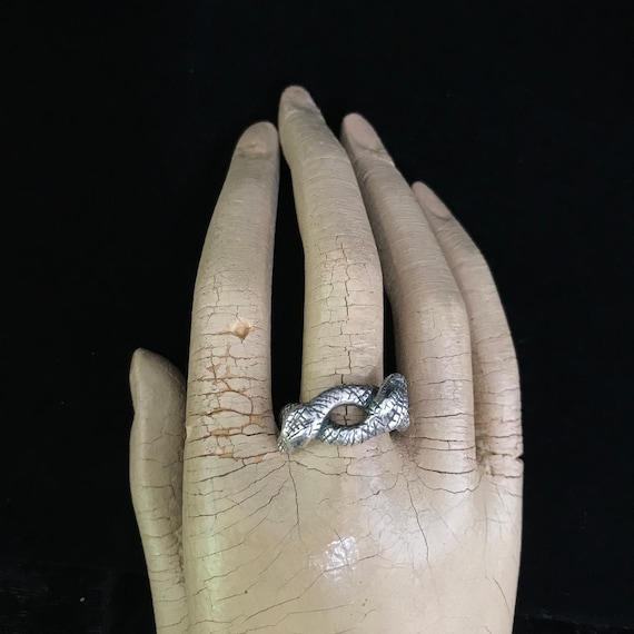 Sterling snake ring//sterling silver double snake… - image 2