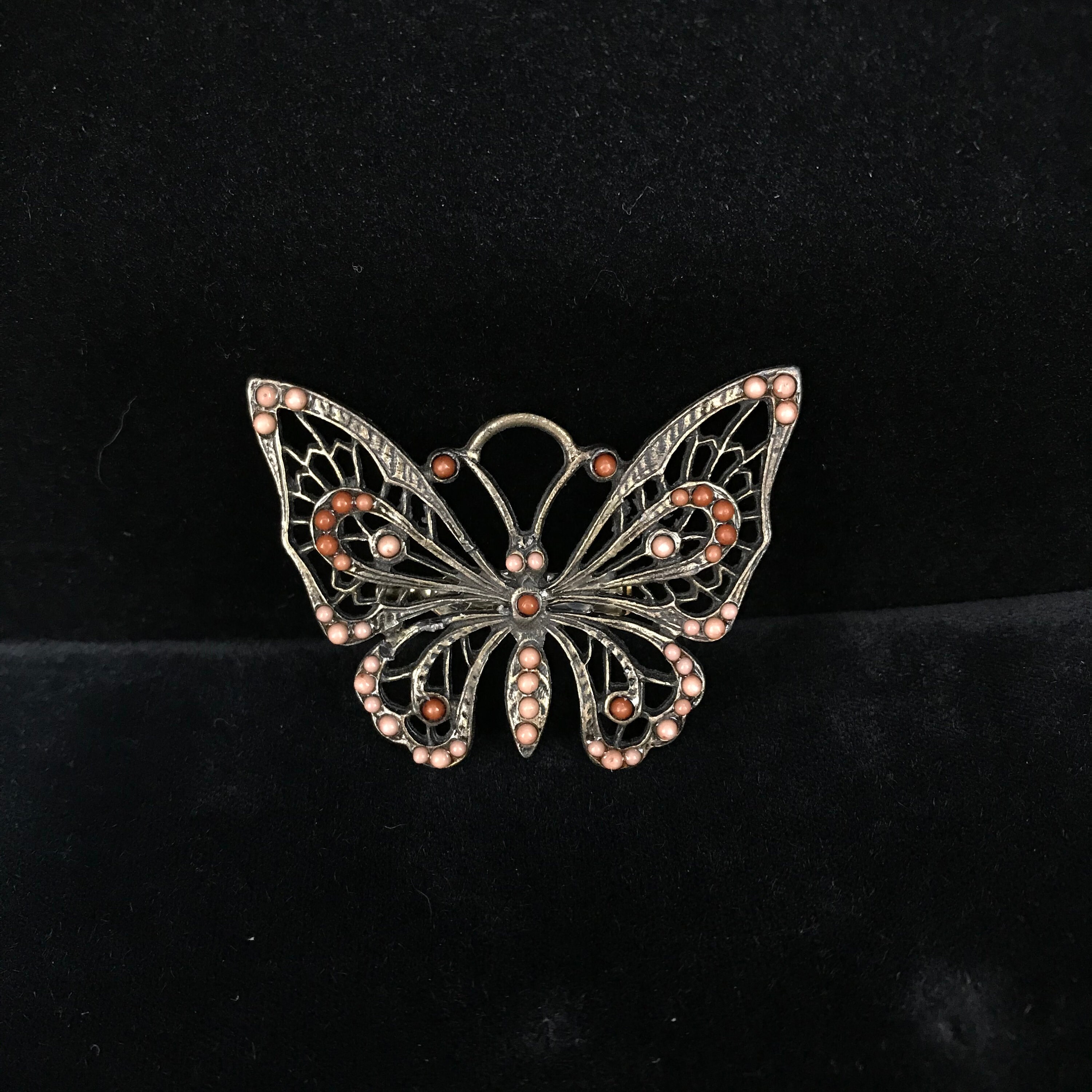 K18 蝶々 ブローチ ねじ式 バタフライ アンティーク ヴィンテージ 昭和