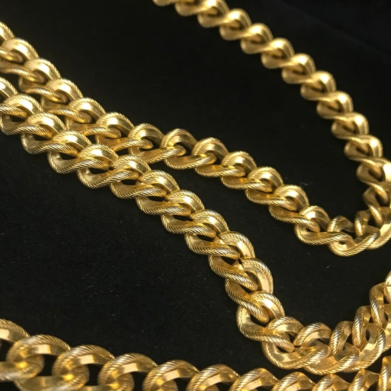 Vintage Napier gold plated thick chain necklace//2