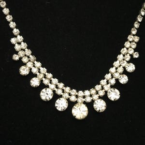 Art Deco Rhinestone Choker: Vintage 1930s Style, 16 inch