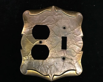 Tapa metálica vintage para interruptor de luz - toma de corriente con interruptor de luz