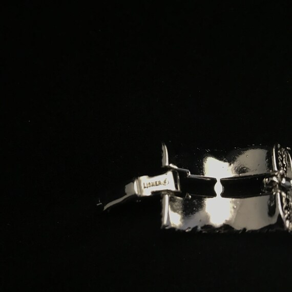 Vintage Lisner bracelet of silver panels//vintage… - image 5