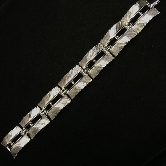 Vintage Lisner bracelet of silver panels//vintage… - image 3
