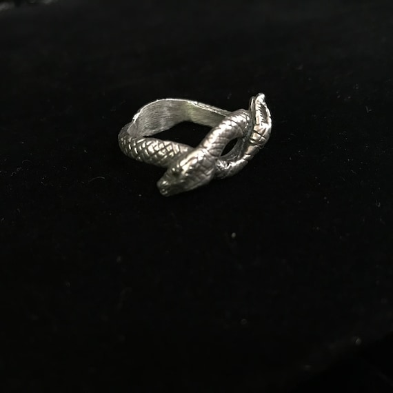 Sterling snake ring//sterling silver double snake… - image 3