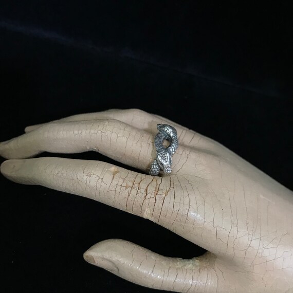 Sterling snake ring//sterling silver double snake… - image 4