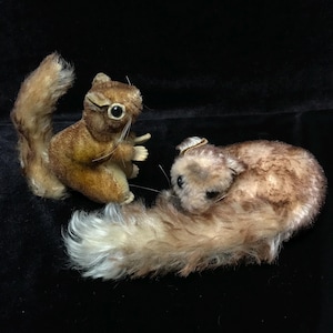 Vintage Steiff Squirrel & Dormouse Pair: 1960s Mohair Toys