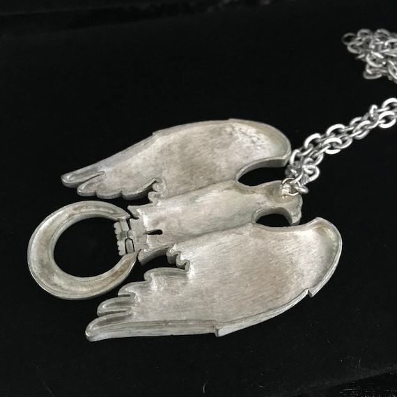 Large vintage silver eagle necklace//large Victor… - image 10
