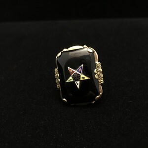 Vintage Eastern Star ring//sz 7.5 statement vintage 10K gold Eastern Star ring//vintage Masonic ring//vintage fraternal ring//Eastern Star