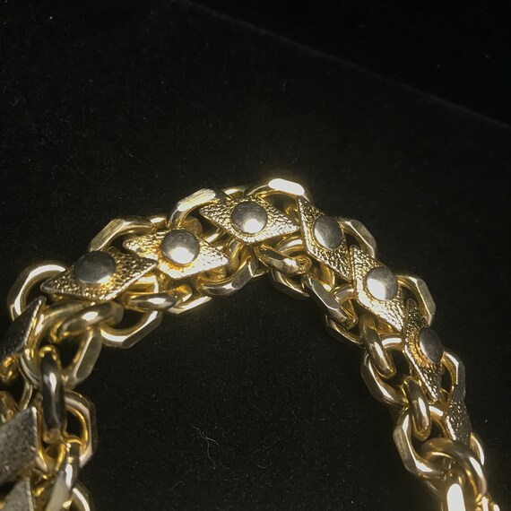 Vintage gold thick link chain bracelet//gold vint… - image 3