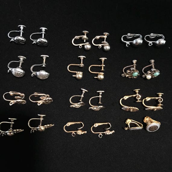 Lot De 6 Paires De Boucles D'oreilles Vintage - 4 à Clipser, Occasion Très Bon état