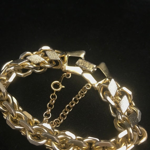 Vintage gold thick link chain bracelet//gold vint… - image 4
