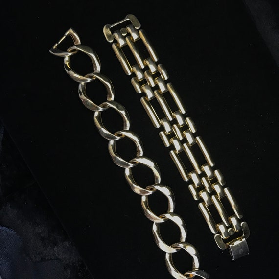 Pair of gold plated chain link bracelets//pair of… - image 3