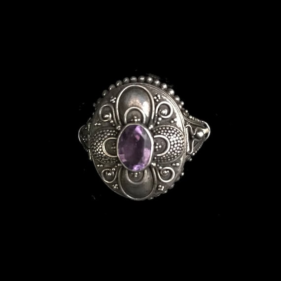 Vintage poison ring//c.1960/ sterling silver poiso