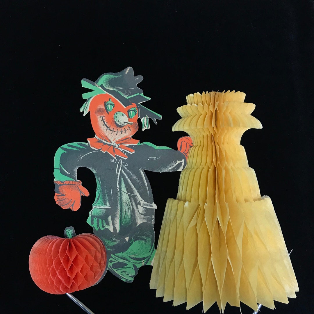 Vintage Halloween Die Cut Scarecrow: 1950s Tissue Decoration - Etsy