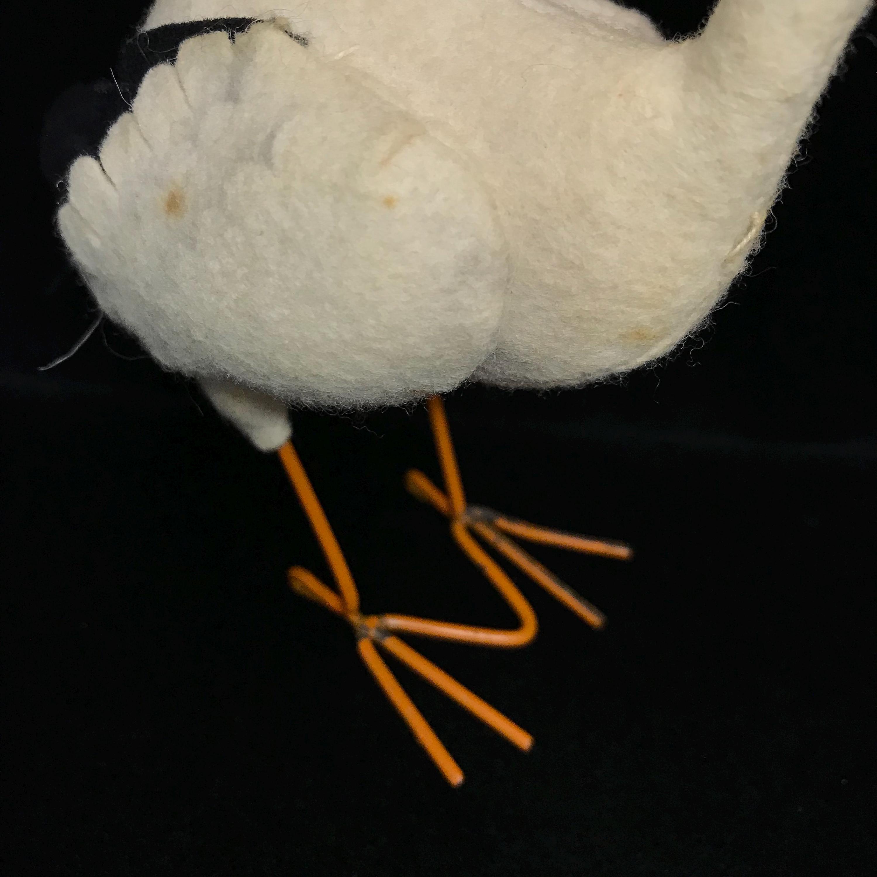 ヴィンテージ シュタイフ コウノトリのおもちゃ：1960年代のフェルト製