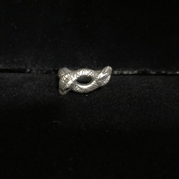 Sterling snake ring//sterling silver double snake… - image 1