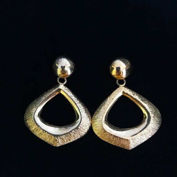 Cocktail statement earrings gold Gem