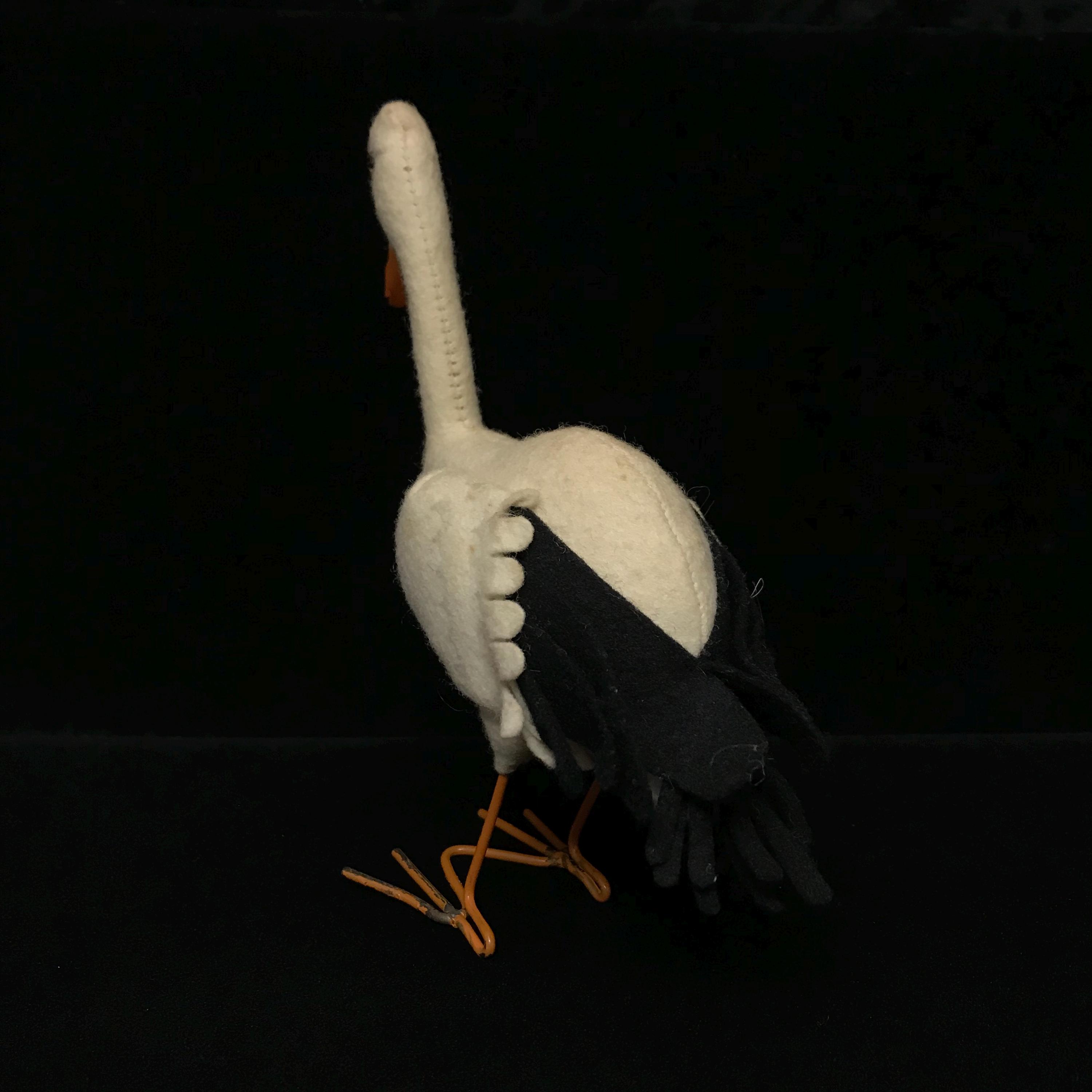 ヴィンテージ シュタイフ コウノトリのおもちゃ：1960年代のフェルト製