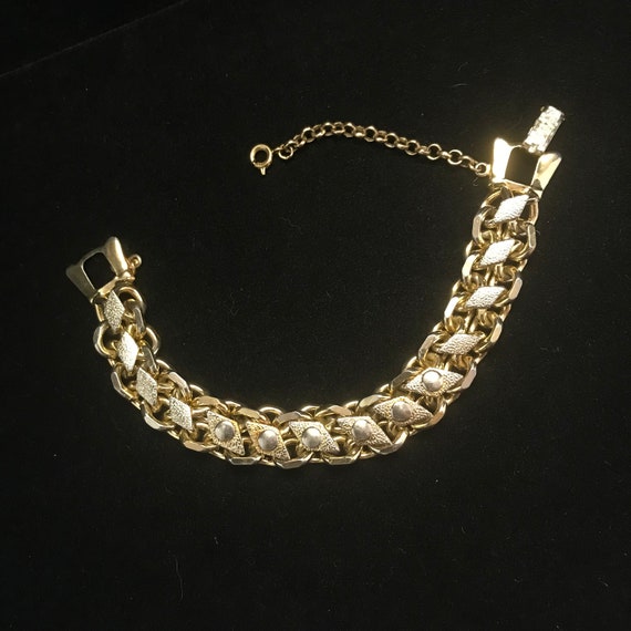 Vintage gold thick link chain bracelet//gold vint… - image 6