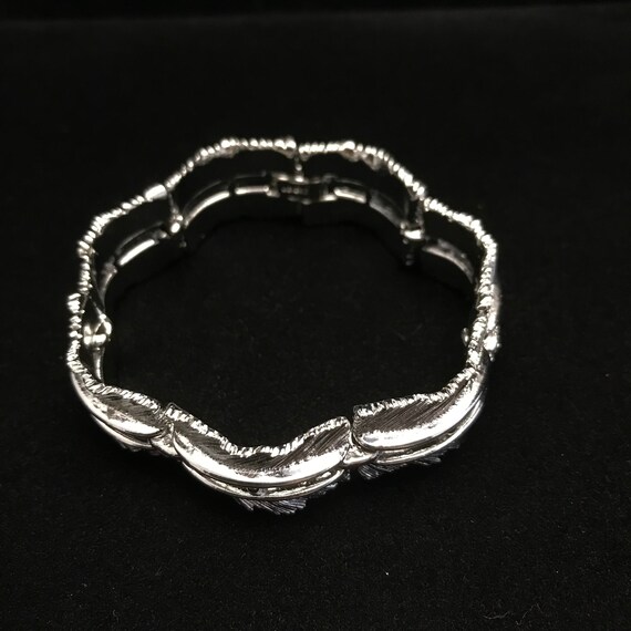 Vintage Lisner bracelet of silver panels//vintage… - image 4