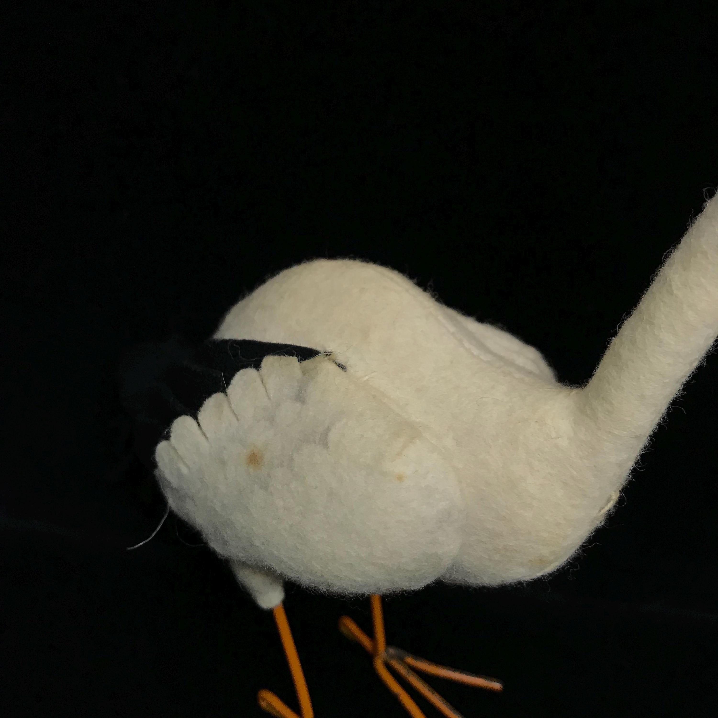 ヴィンテージ シュタイフ コウノトリのおもちゃ：1960年代のフェルト製