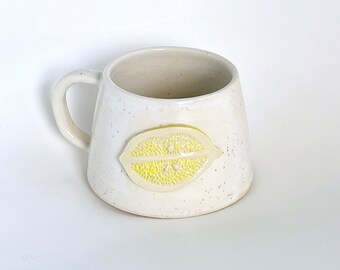 When Life Gives You Lemons Clay Mug (right handed) | Earthen Company