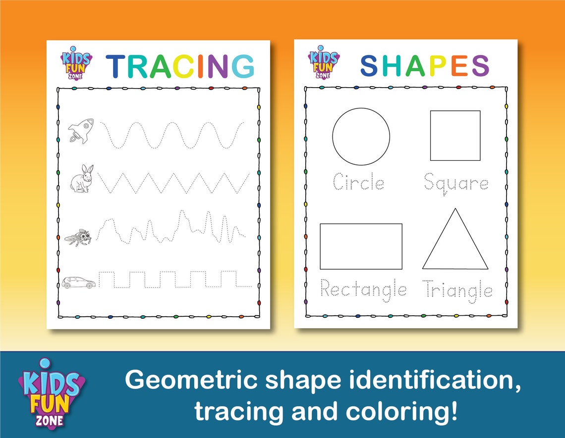 Preschool Shape Geometric Printables Worksheet Learning at | Etsy