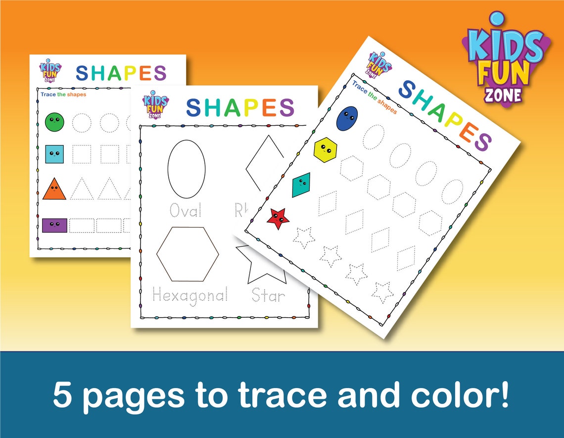 Preschool Shape Geometric Printables Worksheet Learning at Home Kids ...