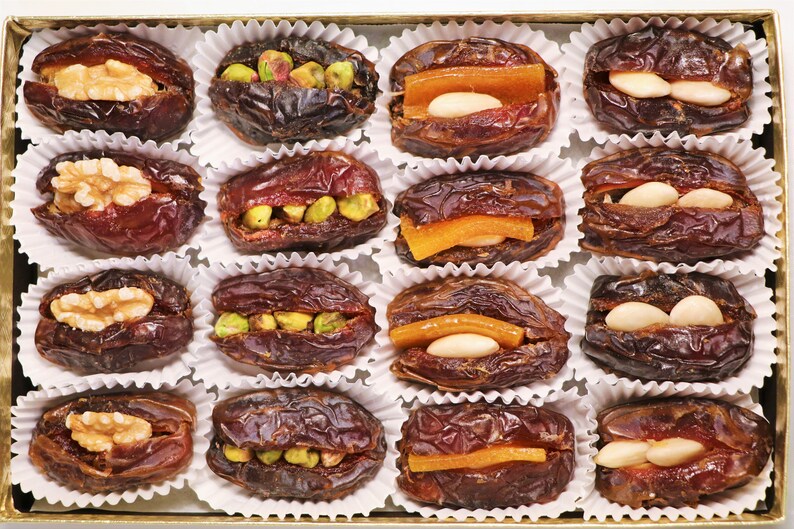 Stuffed Medjool Dates Assorted Dates With Nuts Luxury Dates Etsy