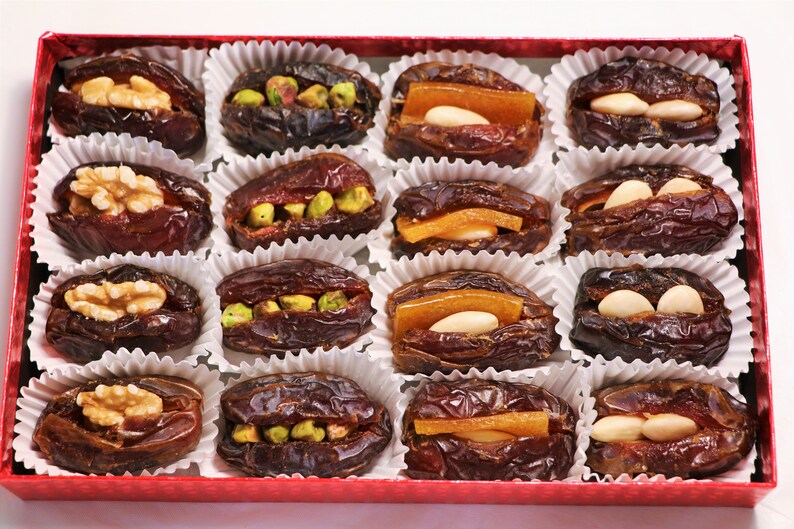 Stuffed Medjool Dates Assorted Dates With Nuts Luxury Dates Etsy