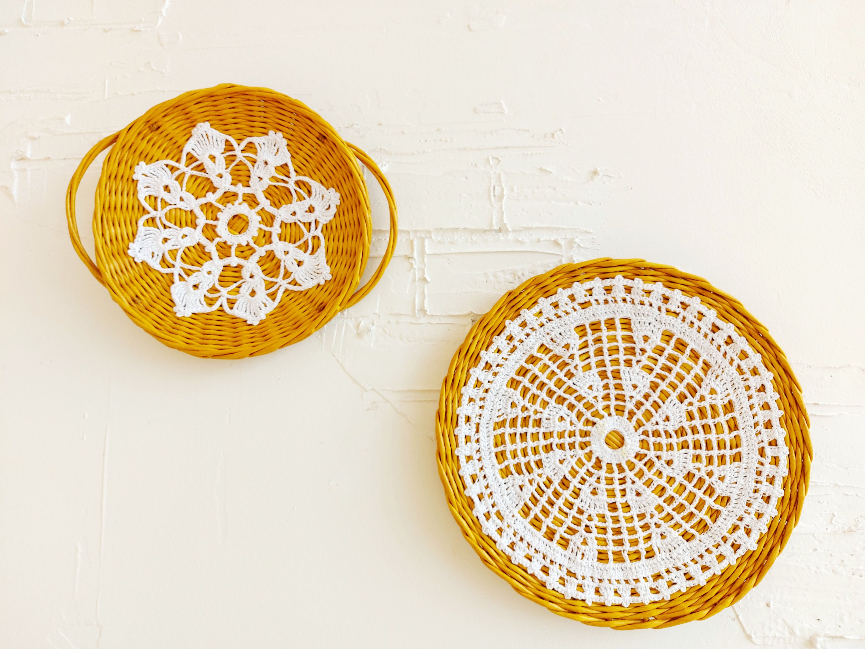 Wicker basket wall decor Wall decoration set Wicker wall Etsy