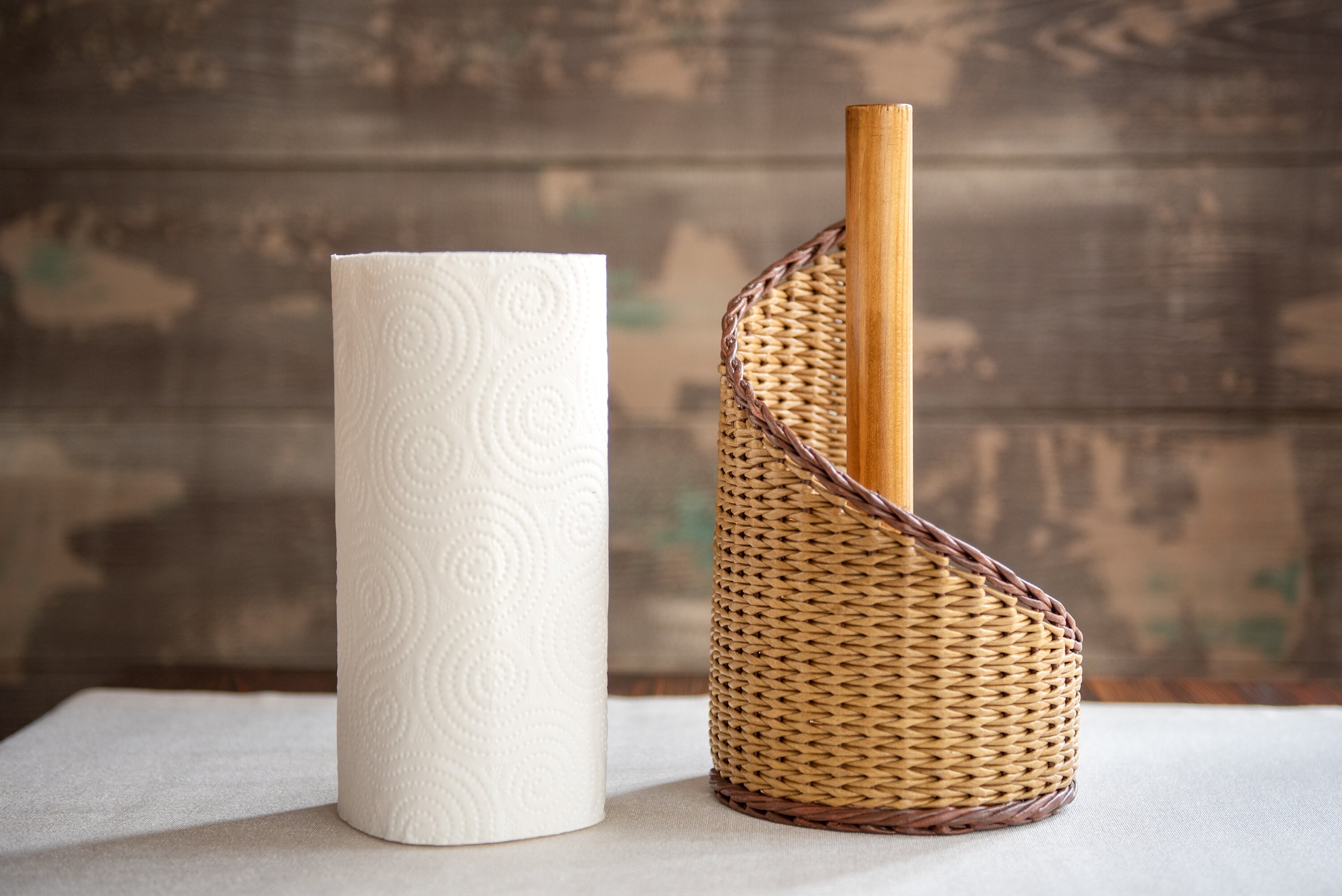 Handmade standing paper towel holder Boho style kitchen Etsy