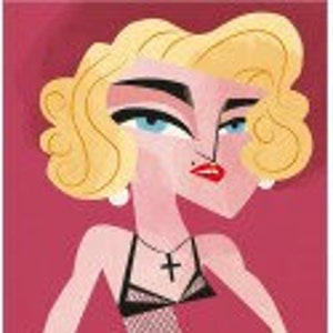 Illustration &quot;Madonna&quot; by Mikel Casal. Signed A5 reproduction