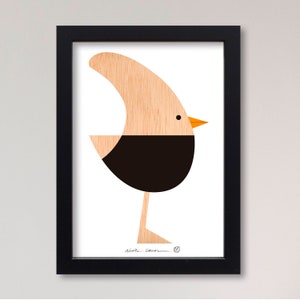Ilustración &quot;Single Bird&quot; de Mikel Casal. Reproducción Fine Art firmada 14,8 x 21 cm