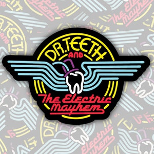 Dr. Teeth and The Electric Mayhem Logo * STICKER OR MAGNET * Die-Cut | Vinyl | Decal | Waterproof | Weatherproof