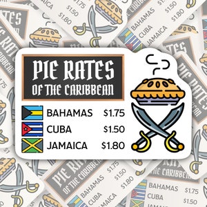 Pie Rates of the Caribbean * STICKER OR MAGNET * Die-Cut | Vinyl | Decal | Waterproof | Weatherproof