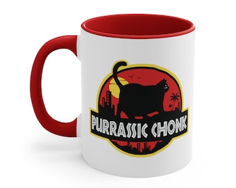 Coffee Mug * Purrassic Chonk * 11oz or 15oz Ceramic Cup