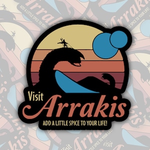 Visit Arrakis Dune Travel Ad * STICKER OR MAGNET * Die-Cut | Vinyl | Decal | Waterproof | Weatherproof
