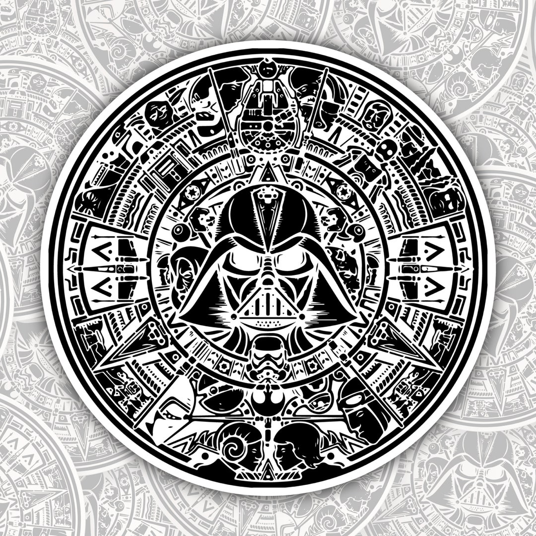 Darth Vader Aztec Calendar STICKER OR Diecut Vinyl Decal