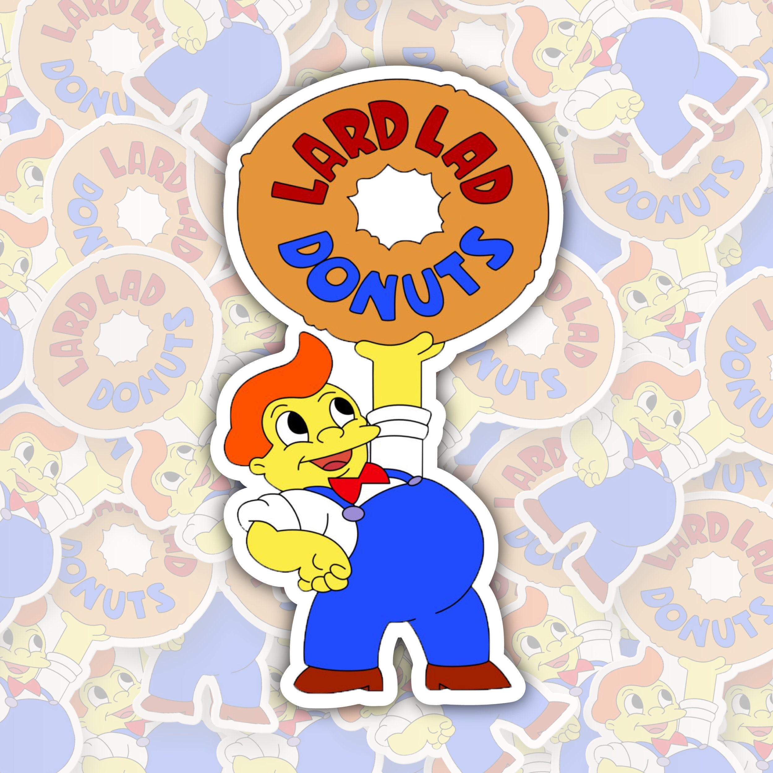 Lard Lad Donuts STICKER Die Cut Waterproof Vinyl Sticker Etsy