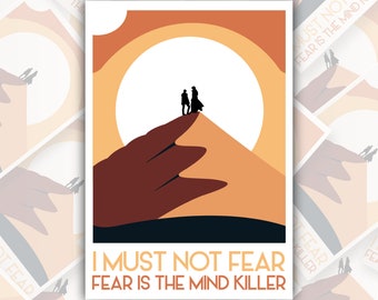 I Must Not Fear / Fear Is The Mind Killer ~ Dune Arrakis * STICKER OR MAGNET * Die-Cut | Vinyl | Decal | Waterproof | Weatherproof