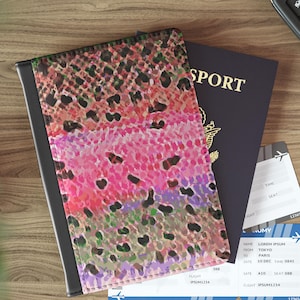 Rainbow Trout Skin Passport Cover, Visa Cover, Travel Gift, RFID Travel Wallet, Cruise Passport Cover, Passport Holder Men, Fisherman Gift